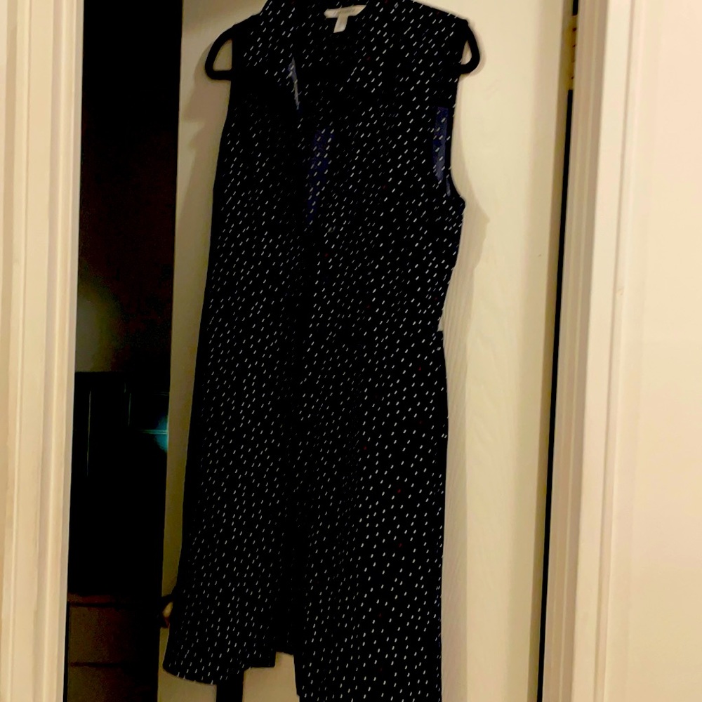 Navy blue polkadot dress